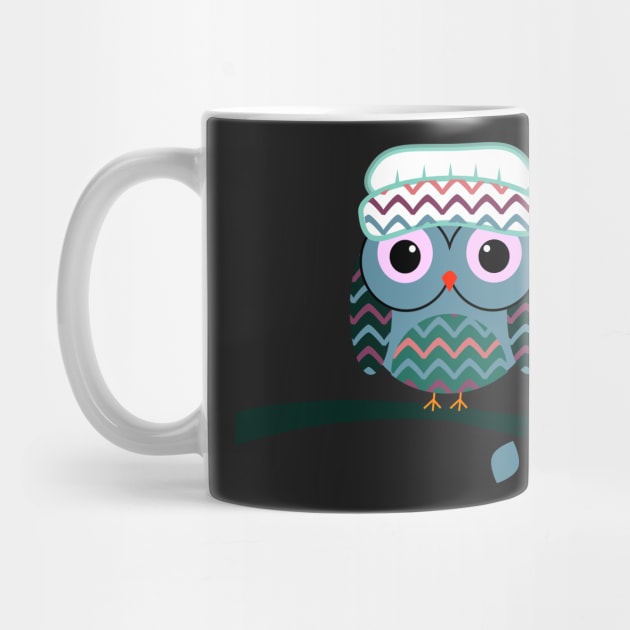 Cute owl on a branch by cocodes